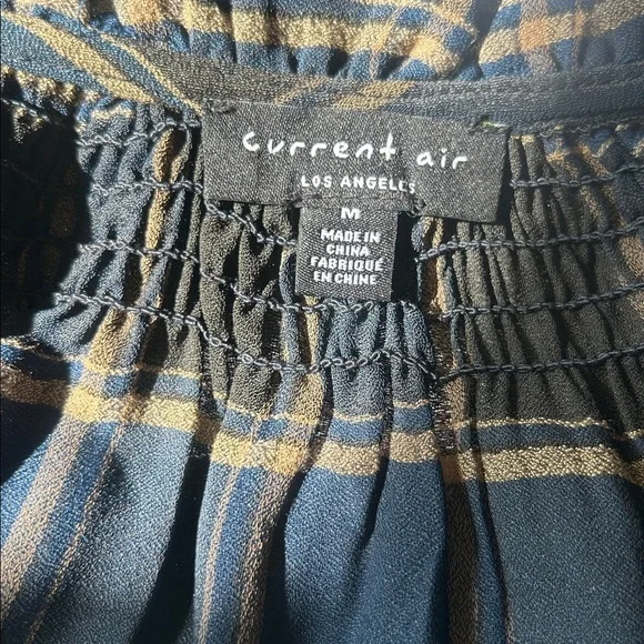 Current Air Plaid Blouson Sleeve Pleated Mini Length Dress Size Medium - Picture 15 of 16